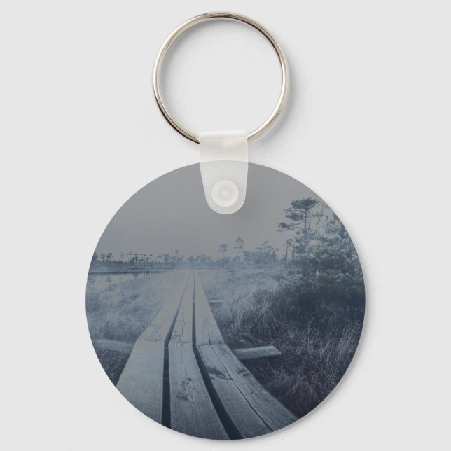 Foggy swamp landscape keychain (Front)
