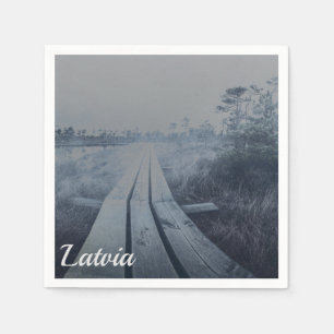 Foggy swamp landscape napkin