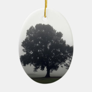 Foggy Tree Ceramic Ornament