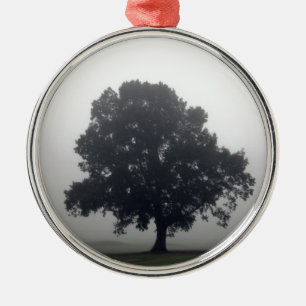 Foggy Tree Metal Ornament