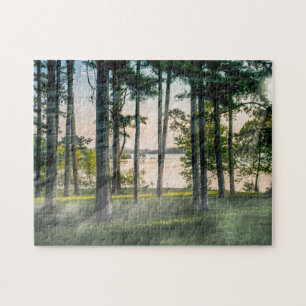 Foggy Trees At Table Rock Jigsaw Puzzle