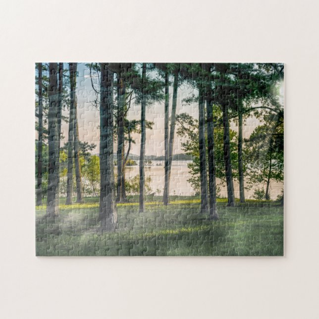 Foggy Trees At Table Rock Jigsaw Puzzle (Horizontal)