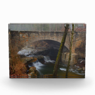 Foggy Waterfall Bridge Photo Block