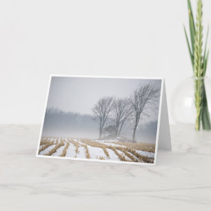 Foggy Winter Landscape Greeting Card