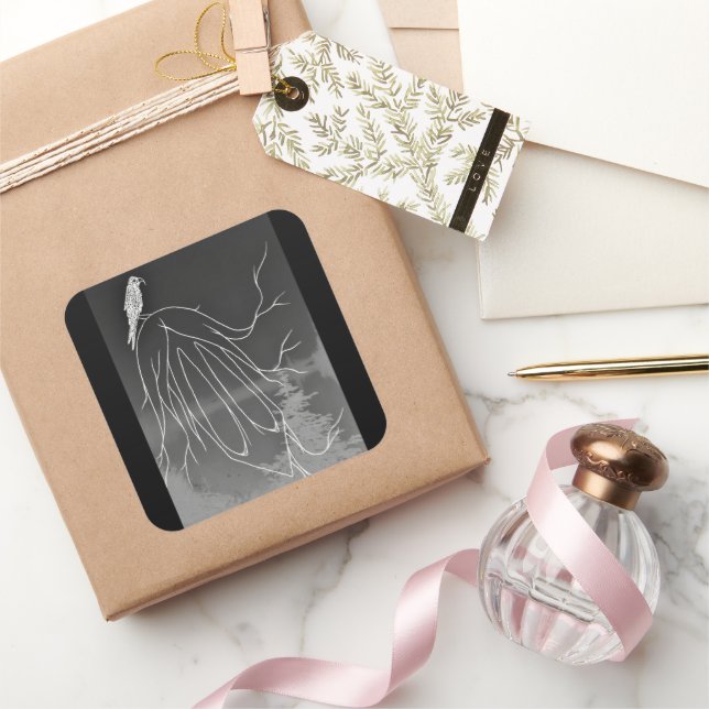 Foggy Woods Square Sticker (Gifting)