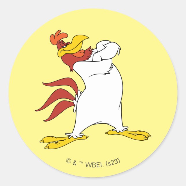 Foghorn Leghorn Arms Crossed Classic Round Sticker (Front)