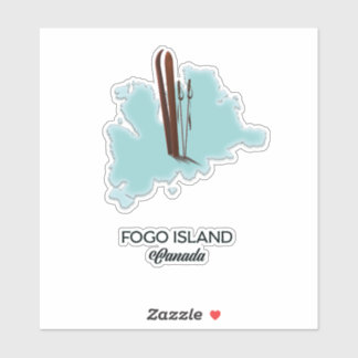 Fogo island Canada map poster