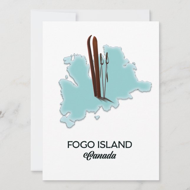 Fogo island Canada map poster (Front)
