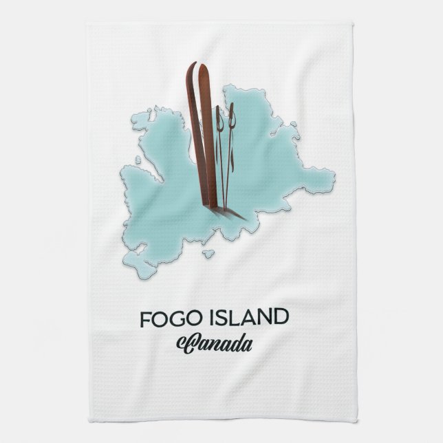 Fogo island Canada map poster Kitchen Towel (Vertical)