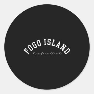 Fogo Island Newfoundland Canada College Text  Classic Round Sticker