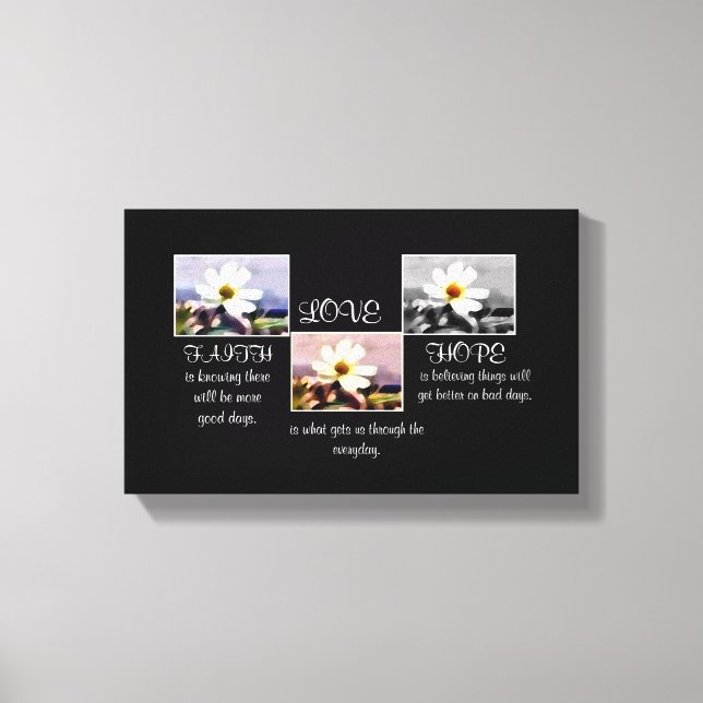 Foi, Espoir et Amour toile florale (Recto)