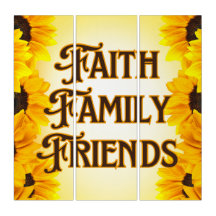 Foi Famille Amis Floral Wall Art