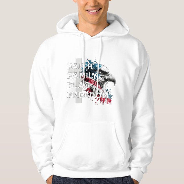 Foi, Famille, Drapeau, Liberté, Sweat - shirt à ca (Devant)
