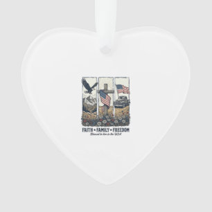 Foi Famille Liberté Aigle Patriotique Vintage