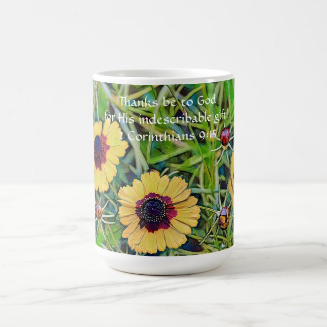 Foi Fleur sauvage Floral Bible Verse Mug Cup (Centre)