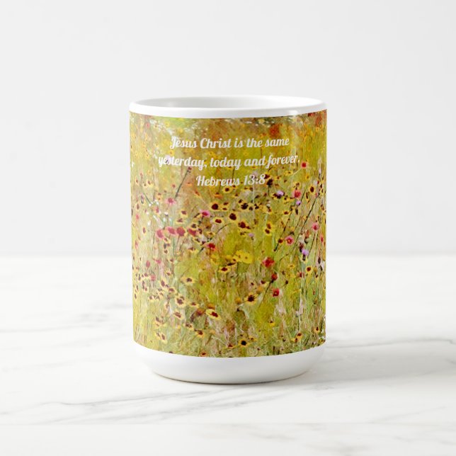 Foi Fleur sauvage Florale Bible Verse Faith Mug (Centre)