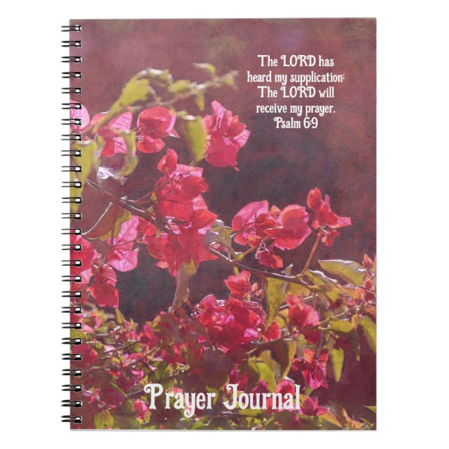 Foi Fleurs rouges Journal de prière d'art (Devant)