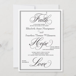 Foi formelle Hope Love Script Faire-part de mariag