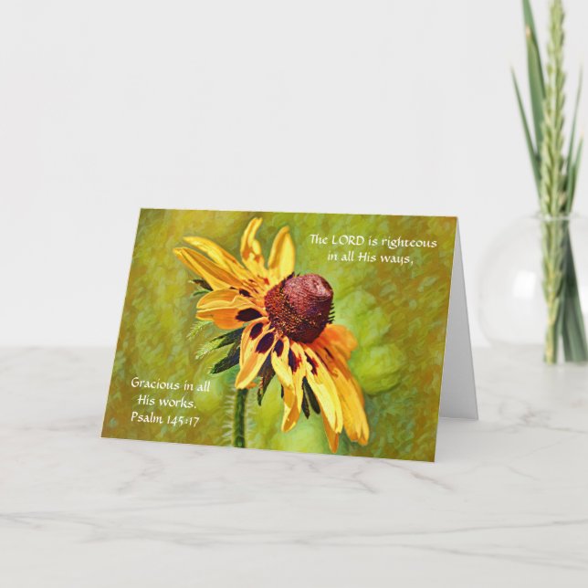 Foi Jaune Fleur sauvage Carte de prière (Devant)