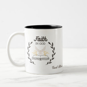 Foi personnalisée en Dieu, Dieu vous bénisse Mug C
