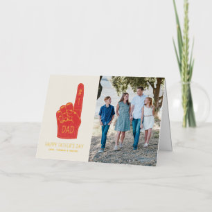 Foil #1 Dad Foam Finger Father's Day Photo Card