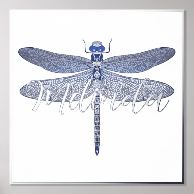 Foil Accented Dragonfly & Personalization Print  (Front)
