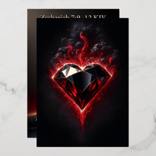 Foil Adamant Heart   Zechariah 7:9–12 KJV Card