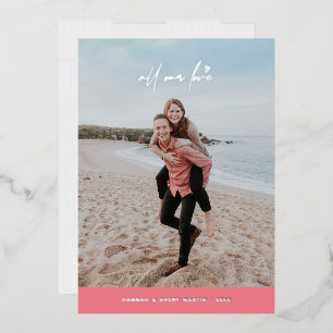 Foil All Our Love Valentine's Day Card - Pink