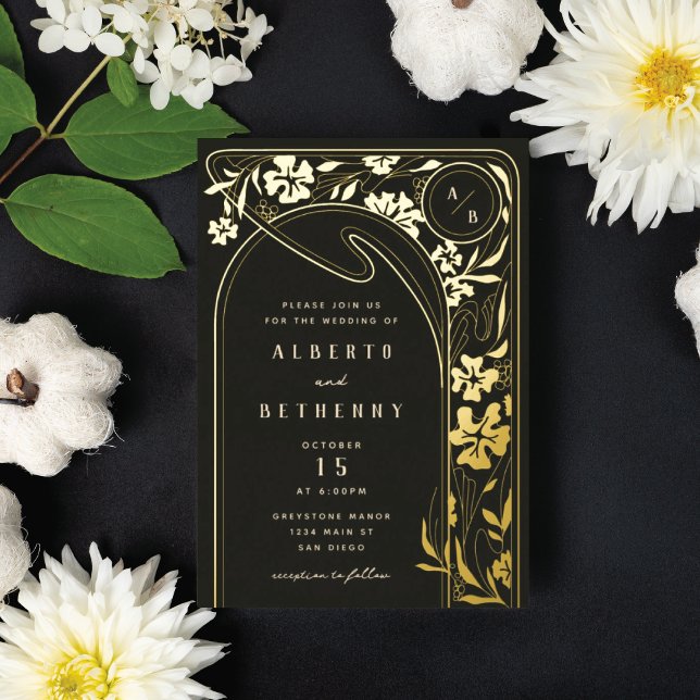Foil Art Nouveau Arch Foil Invitation (Créateur téléchargé)
