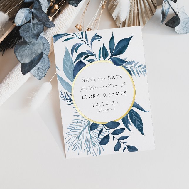 Foil Azure Wild Enregistrer la carte de date (Créateur téléchargé)