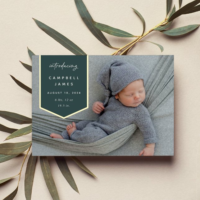 Foil Banner Overlay | Photo Birth Announcement (Creator Uploaded)