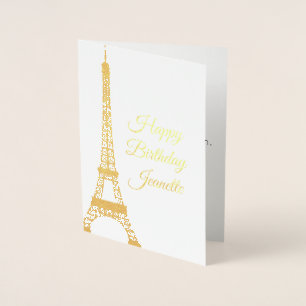Foil Birthday Card, Happy Birthday Card, Paris Card