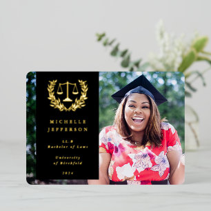 Foil + Black Law School Faire-part de diplôme