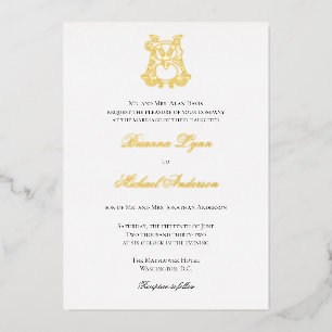 Foil BM Monogramme MB Monogramme Invitation