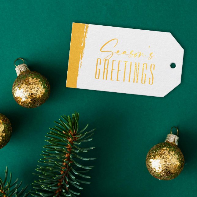 Foil Brushstroke Script Christmas Holiday Gift Tag (Creator Uploaded)