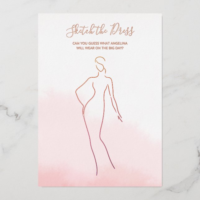 Foil card game for a bridal shower. (Front)