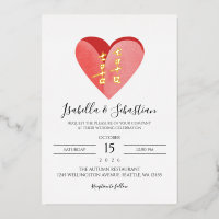 Foil Chinese Wedding Character Invitation