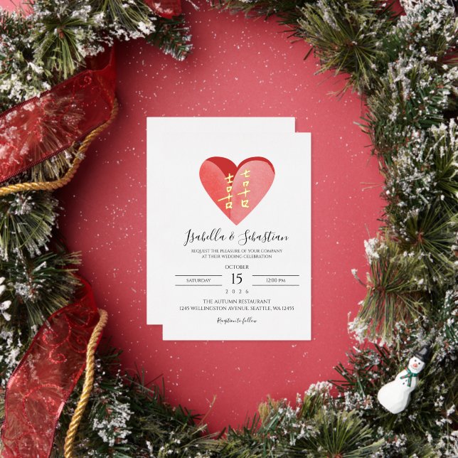 Foil Chinese Wedding Character Invitation (Insitu)