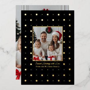 Foil Christmas Cards Template 2 Photo Gold Dots
