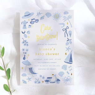 Foil Ciao Bambino Italian Blue Boy Baby Shower
