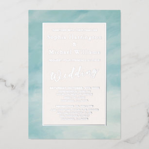 Foil Clouds & Sky Boho Serene Faire-part de mariag