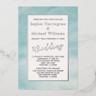 Foil Clouds & Sky Boho Serene Wedding Invitation