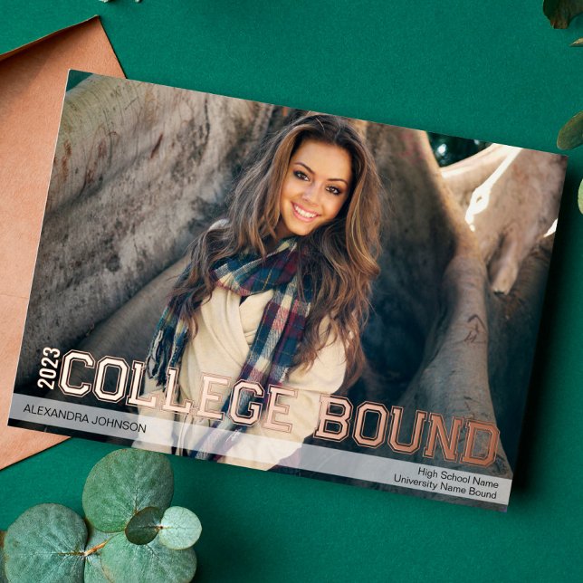 Foil College Bound High School Grad Faire-part (Créateur téléchargé)