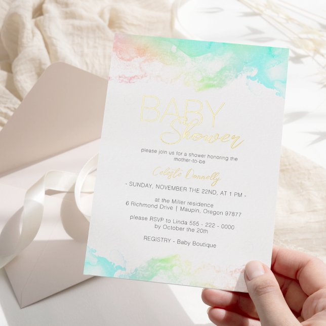 FOIL Colourful Rainbow Clouds Baby Shower (Creator Uploaded)