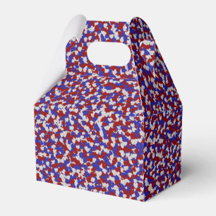 Foil Confetti Hearts,Patriotic-FAVOR BOX, gable Favor Box