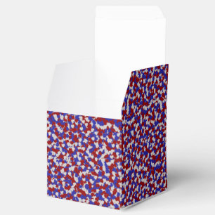 Foil Confetti Hearts,Patriotic-FAVOR BOX, square Favor Box