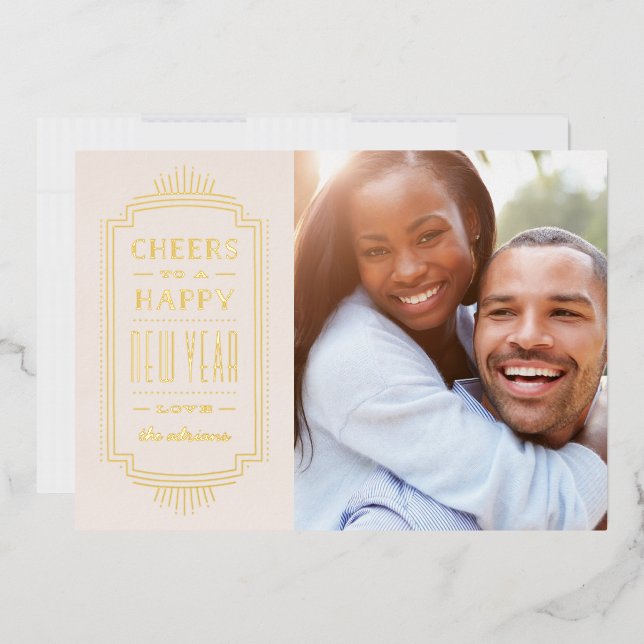 Foil Deco New Year's Holiday Card - Ivory (Envelope)