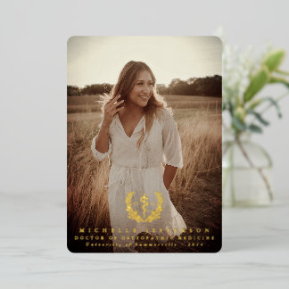Foil DO Asclepius Graduation Photo Announcement