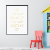 Foil Dream It, Achieve It Inspirational Quote Art