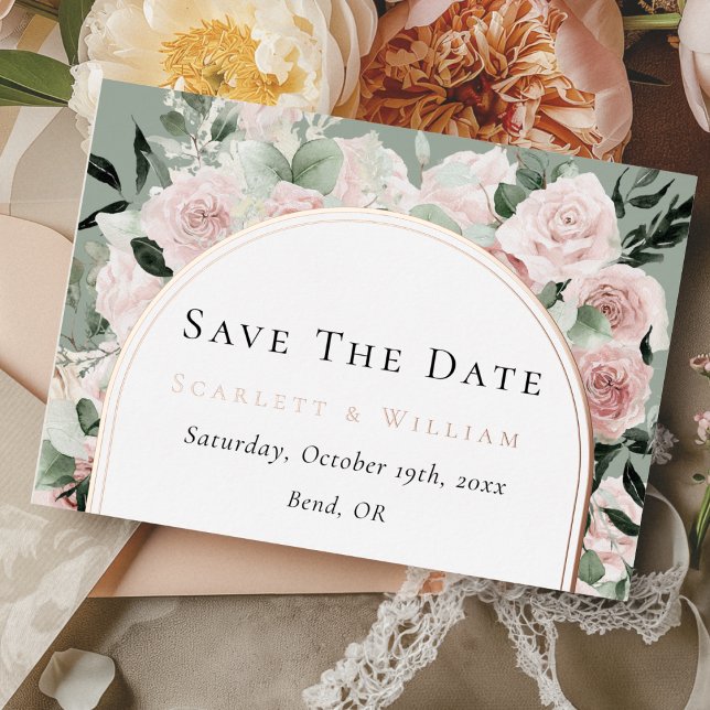 FOIL Dusty Rose Gold Wedding Enregistrer La Carte  (Créateur téléchargé)